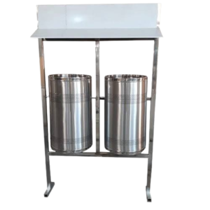 SS304 TWIN BIN WITH ADVERTISTING BORD