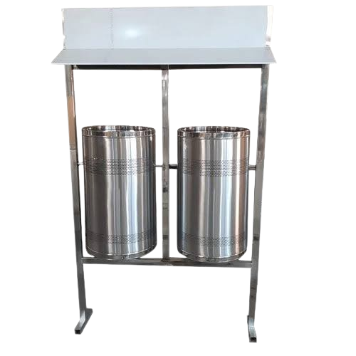 SS304 TWIN BIN WITH ADVERTISTING BORD