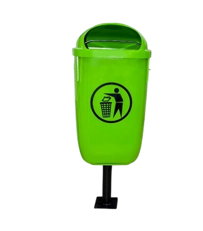 outdoor single bin with pole